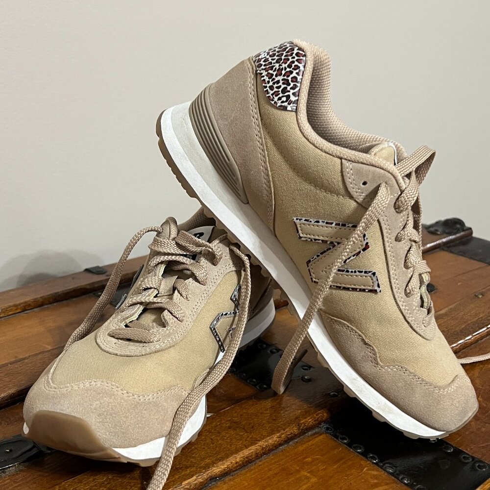 New Balance Women's 515 V3 Sneaker Size 10 Beige Shoes With Leopard Print